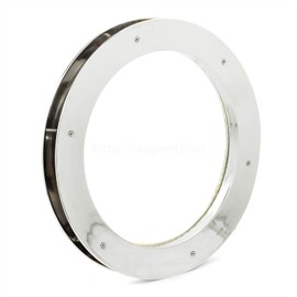 Deep Flange Nickel Premium Aluminum Premium Nautical Porthole Window With A Transparent Glass | Kitchen Home Decor Porthole Window | Nagina International (Nickel, 16 Inches)
