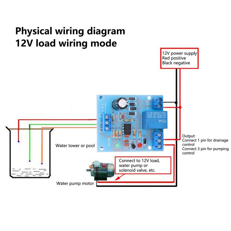 Chazcool 12V DC Water Level Sensor, Water Level Controller Module,