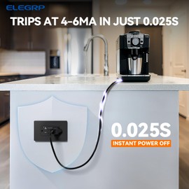 ELEGRP GFCI Outlet Outdoor, 20 Amp Self-Test GFI Electrical Outlet with Thinner Design, Weather & Tamper Resistant GFCI Receptacle, Ground Fault Receptacle w/Wall Plate, UL Listed, Matte Black, 1 Pack