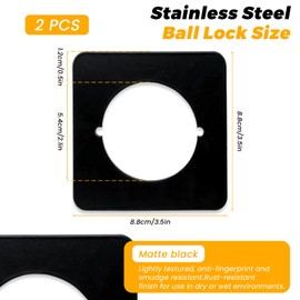 Bagentry 4 Pcs Square Door Knob Plate, Durable Door Knob Backing Plates, Door Handle Cover Filler Fixing Repair Backplate, Door Reinforcement Plate for Deadbolts Exterior Interior (Matte Black)