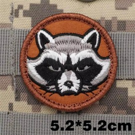 Angry Raccoon Velcro Patch Animal Embroidery Patch Tactical Morale Hook Loop Patches for DIY Clothing Backpack Gear Hat Backpack Jackets