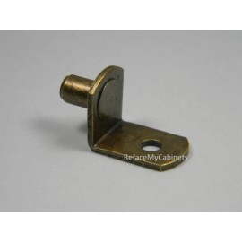 HR (20) Antique English Brass 1/4" L-Shaped Cabinet Shelf Supports