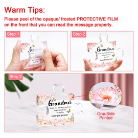 MOTONG Mum Birthday Gifts, Gifts for Mum, Acrylic Block Puzzle Shaped 3.9x3.4inch Birthday Presents for Mum, Exquisite Puzzle Mum Gifts for Birthday from Daughter Son on Thanksgiving Christmas