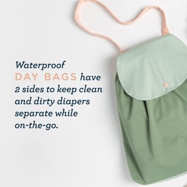 Esembly NEW Day Bag, Wet Dry Bag for Cloth Diapers - Waterproof, Reusable and Washable - Multipurpose for Diaper, Pool, Beach, Gym and Travel with Two Compartments - One Size, Off-Leash