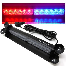 ALTEED LED Light Bar, Red and Blue Glowing 12 LED Flashlight Patrump Dashboard Etc 12V 24V Car