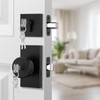 Newlaking Matte Black Exterior Door Knob with Deadbolt Set -
