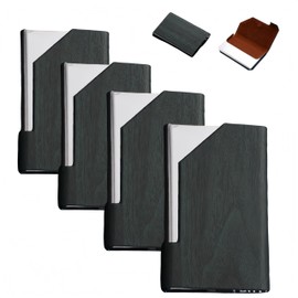 HJYDGJ Pack of 4 Slim Business Card Holder Stainless Steel Business Card Holder Multiple Business Card Holder Table Card Holder for Men and Women Business Card Holder Business Card Stand