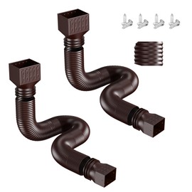2 Pack Rain Gutter Downspout Extensions, Upgraded Flexible Drain Downspout Extender, Rainwater Drainage Diverter with Mini Connector, Extendable from 20 to 127 Inches