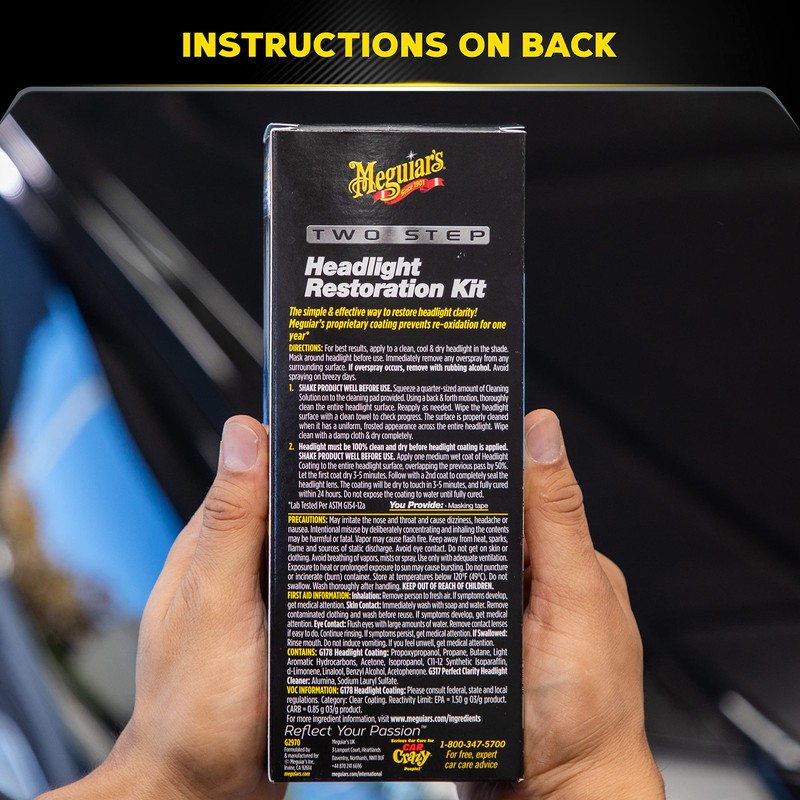Meguiar's Two Step Headlight Restoration Kit, Headlight Cleaner Restores Clear