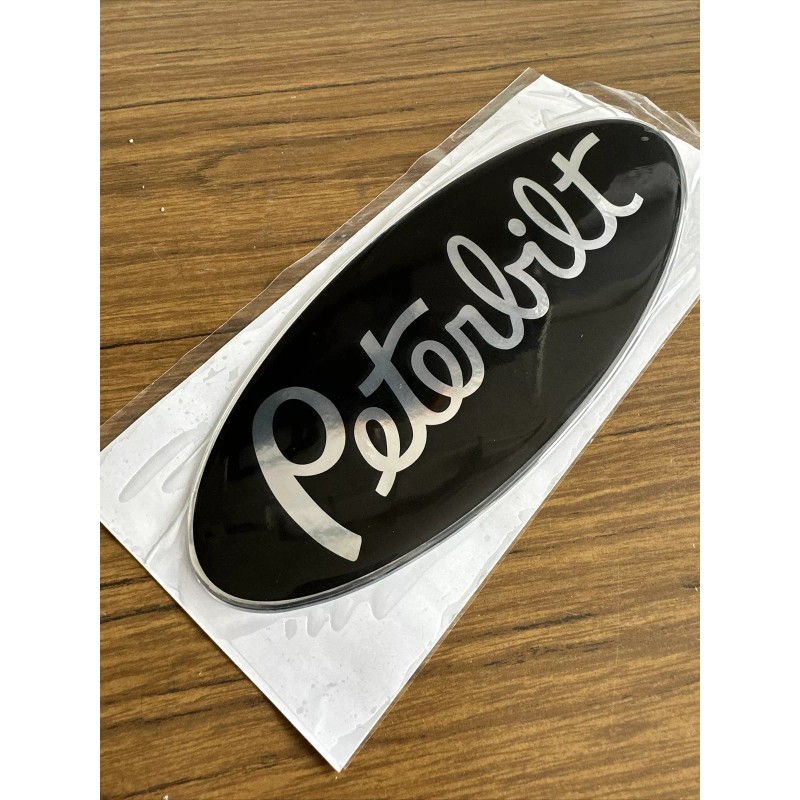 Peterbilt oem black/chrome replacement Peterbilt decal emblem genuine size &