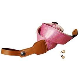 MUSIC FIRST Original Design Metallic Sparkle Delux Shining Guitar Strap, Ukulele Strap, Mandolin Strap, Stage Strap. (Pink)