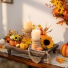 Hanobe Wooden Riser Decorative Tray: Farmhouse Wood Pedestal Display Stand