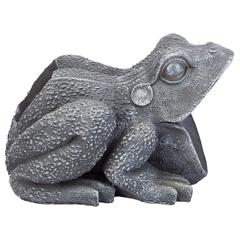 Design Toscano QM7512081 Garden Frog Decorative Object, Grey Stone