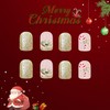 Christmas Press on Nails Short Square MABKJLF French Tip Fake