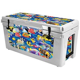MightySkins (Cooler Not Included) Skin Compatible with RTIC 65 Cooler (2017 Model) - Tropical Fish | Protective, Durable, and Unique Vinyl Decal wrap Cover | Easy to Apply | Made in The USA