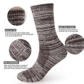 EnerWear 4 Pack Women's Merino Wool Outdoor Hiking Trail Crew Sock (US Shoe Size 4-10½, MultiColor1992)