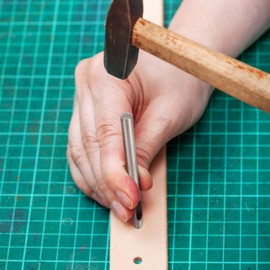 Huayue 15 PCS Leather Hole Punch Set, Steel Gasket Hole Punch Cutter Round Hollow Punch Leather Craft Punch Working Tool for Watch Strap Canvas Belt Paper Plastics, 0.5mm-6mm