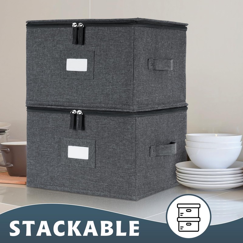 popoly China Storage Containers Hard Shell Inside 12" W x