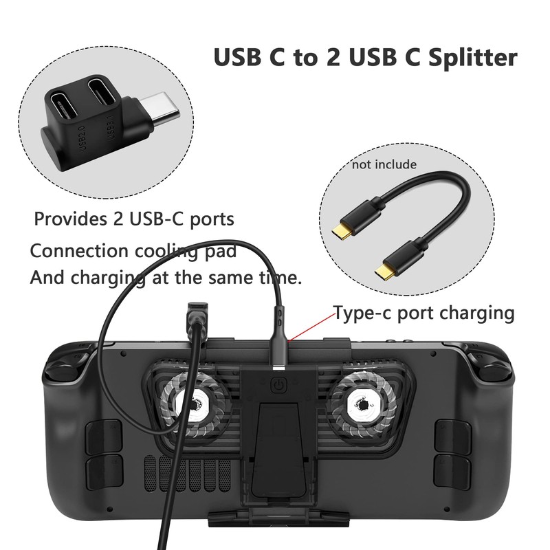 GELRHONR USB Type C Splitter, 1 to 2 Ports, Supports