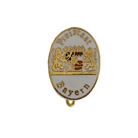 Breiter Hat Badge Hat Badge Free State Bavaria Emblem Costume Pin Brooch, Metal, No gemstone