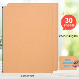 Brown Cardstock 8.5 x 11, 230gsm Cover Cardstock Paper, 85 Lb Heavy Card Stock for Printer, Card Stock Paper for Invitations, Scrapbooking, Crafts, Diy Cards, Decoration, Drawing (30 Sheets)