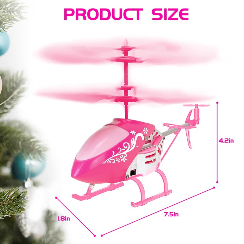 QUANA Rc Helicopter, Pink Remote Control Helicopter for Kids Girls