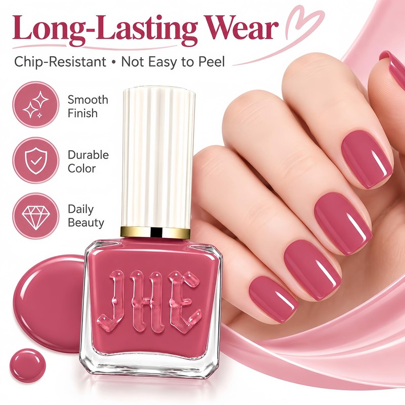 Dusty Rose Nail Polish, No UV Lamp, Air Dry, Long-Lasting