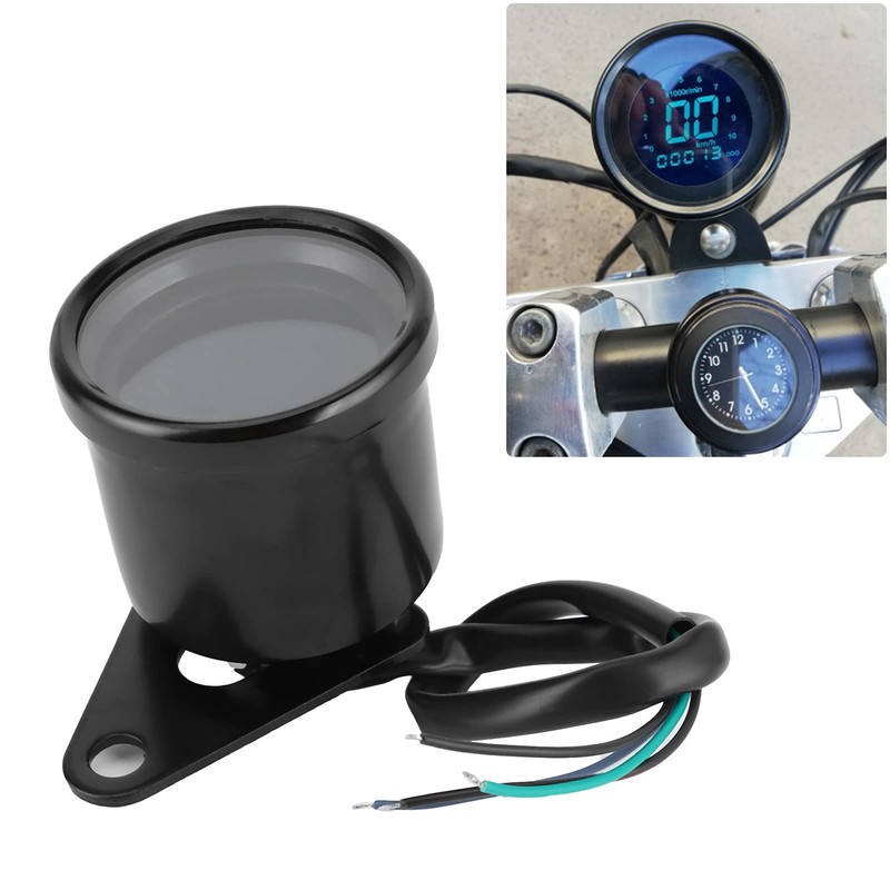 Motorcycle Multifunctional Meter, DC12V Aluminium Alloy 0-199KMH Tachometer Odometer Fuel
