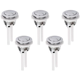Toilet Dual Flush Push Button, Toilet Button Flush with Round Head Toilet Flush Button Replacement for Repairing Bathroom Toilet Water Tank 5 Pack