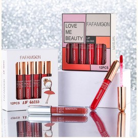 Gireatick 12Pcs Velvet Matte Liquid Lipstick Set, Matte Long Lasting Lip Gloss Kit, Waterproof and Non-Stick Cup Lip Tint, Durable Red Lip stain Beauty Cosmetics Set for Girls and Women