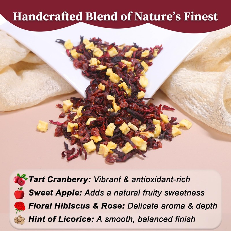 Fullchea - Cranberry Apple Tea, 45 Teabags - Cranberry Tea