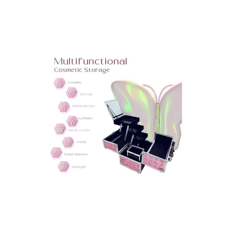 Neceser Maletin Mariposa Cosmetiquera Profesional Belleza