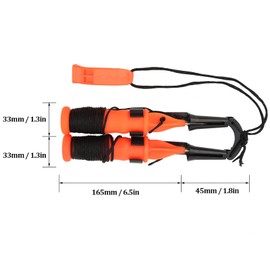 Ice Fishing Safety Picks, 2pcs Portable Stainless Steel Ice Picks Fishing Tackle Tool Emergency Gear with Whistle for Skating Sled Winter Fishing (Black Rope)