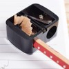 Black Makeup Pencil Sharpener,Dual Holes Eyeliner Sharpener with Cover Mechanical