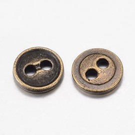 20pcs Metal Round Grooved 2 Hole Antique Bronze Vintage Colour 18mm Sewing Crafts Cardmaking Buttons