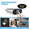 KENRONE Fingerprint Padlock, Biometric Smart Lock, Silver, Waterproof Locker Lock