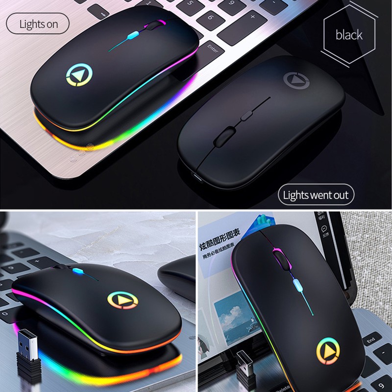 Mouse Plug and Play Portable Silent Rechargeable Illuminated Wireless Office