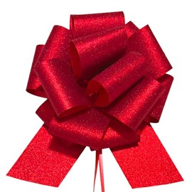 6-Pcs Glitter Pull Bows for Gift Wrapping, 6 Inch Large Gift Bow,Glitter Ribbon Decoration for Flower Bouquets and Basket, for Birthday Presents, Anniversary, Wedding