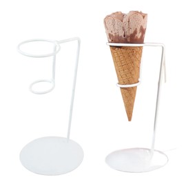 Asdays Soft Cream Crepe Stand Ice Cream Cone Stand Holder Birthday Display Set of 2 White