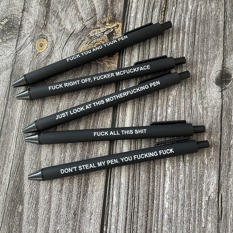 Jxueych 7pcs Funny Ballpoint Pens Daily Different Swear Word Weekend