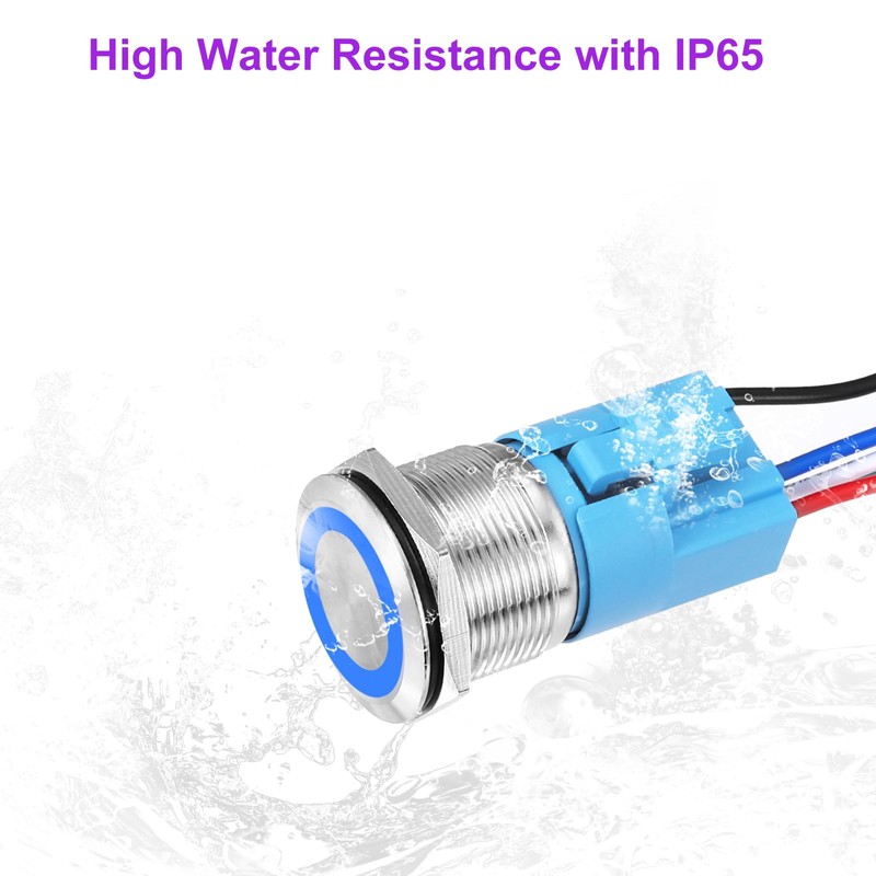 DMiotech 1 Pcs 7/8" Stainless steel Latching Push Button Switch