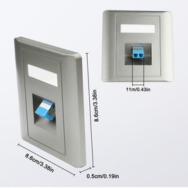 XMSJSIY LC to LC Fiber Optic Wall Plate Duplex LC Coupler Patch Panel Connector Single-Mode Multimode Module Socket for Network LAN LC Panel Mount - 2PCS