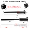 BLIKA 50 Pack 1/8" Black Stainless Steel Invisible Receiver and