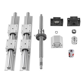 CNCMANS SBR16 800mm Linear Rail with SBR16UU Bearing Blocks + SFU1605 750mm BallScrew with BK12/BF12, DSG16H Nut Housing, 6.35mmx10mm Coupler, and 8mmx10mm Coupler
