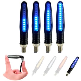 Direccionales Led Motocicleta Moto Secuencial Indicador Intermitente Luces 4pz (Azul)