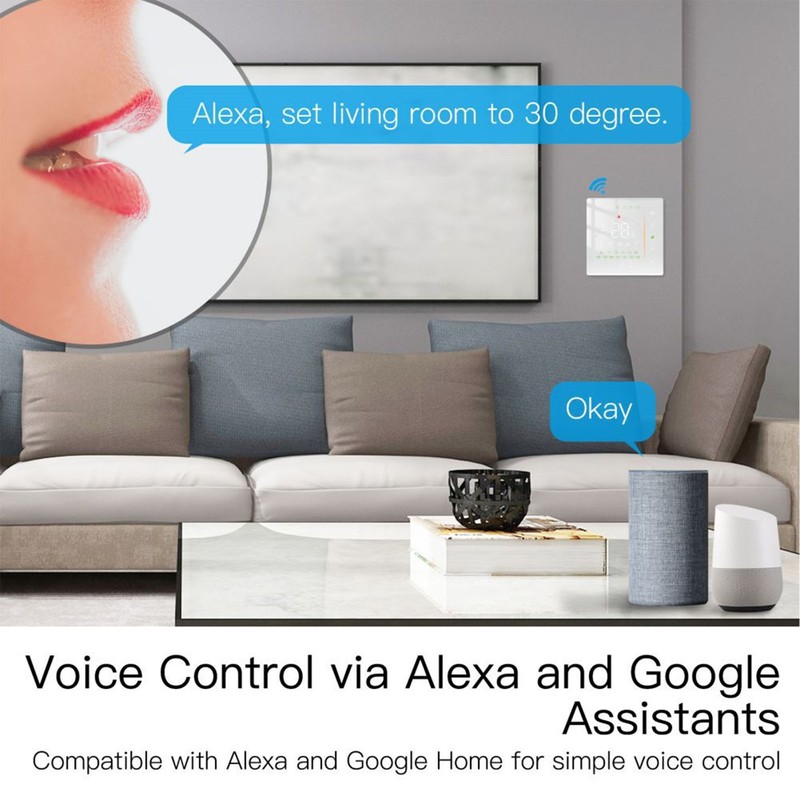 Smart Temperature Controller IP20 Protection PC ABS White Programmable Boiler