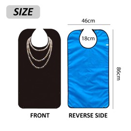 NyxSeat 1 Piece Necklace Bibs Adult Washable Adjustable Waterproof Senior Bibs Adult Bibs Waterproof and Reusable, black