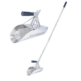 Sand Scoop for Metal Detecting, Heavy Duty Detector Scoop, Long Handle Stainless Steel Detecting Tool,Metal Shovel