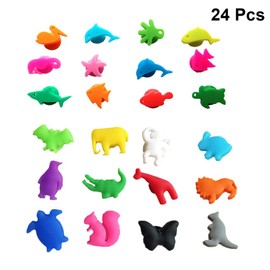 Drink Markers 24pcs Wine Glass Markers Sea Animals and Land Animals Charms Silicone Drink Cup Bottle Label Wine Glass Identifier Drink Markers for Bar Party Cocktail Wedding Stuff