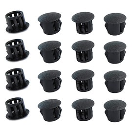 Qrity 20 Pcs Plastic Hole Plugs, 8mm Round Button Plugs, Snap on Type Screw Cap, Furniture Hole Plugs, Drilling Cover Caps Screw Hole Plugs Black for Cabinet Desk Table Chair Cupboard Wardrobe